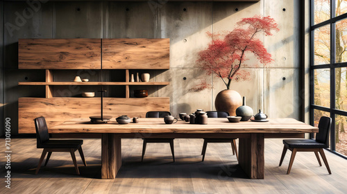 Traditional Japanese Room with Wooden Design  Tatami Mats  and Zen Atmosphere