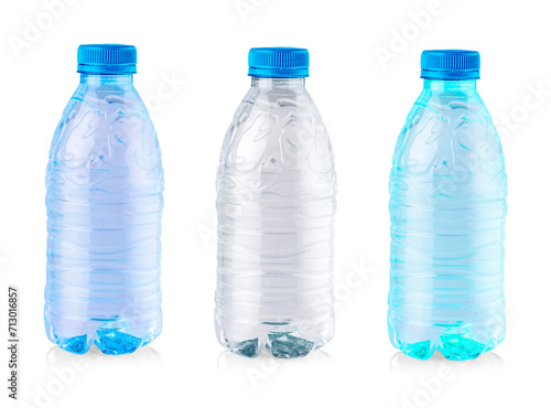 Set of Plastic bottles isolated on white background with clipping path
