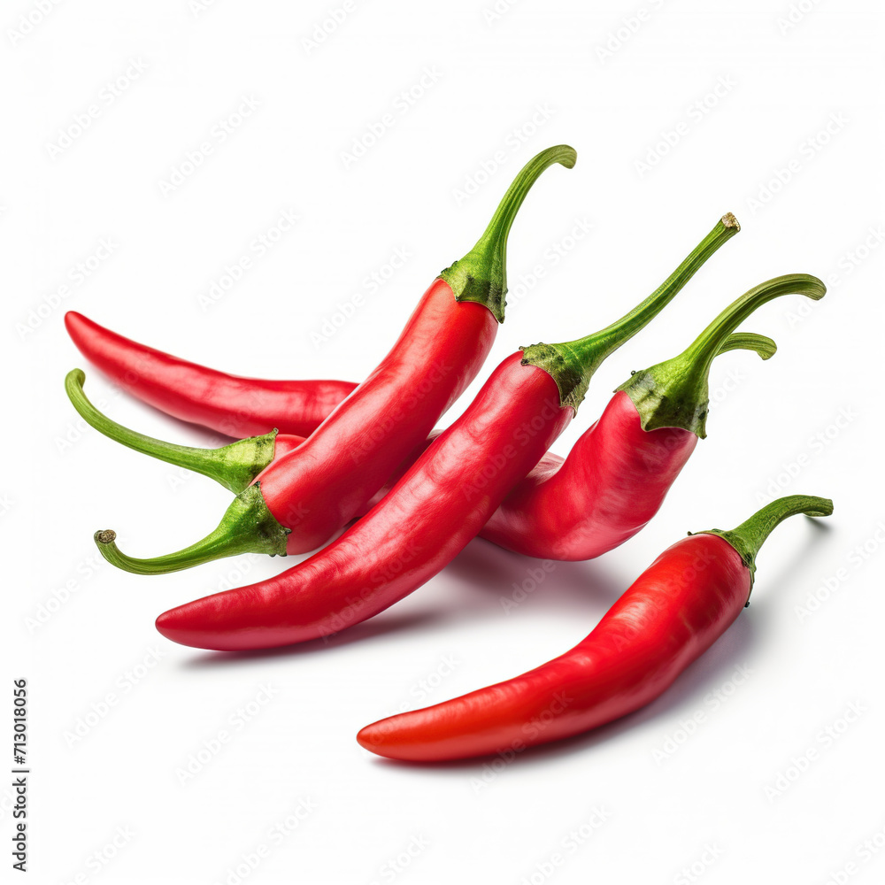 chili peppers isolated on white background