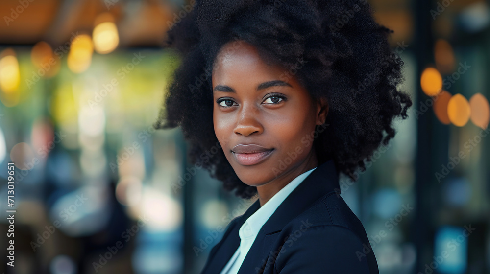 horizontal portrait of a beautiful smart dressed black businesswoman AI generated horizontal portrait of a beautiful smart dressed black businesswoman AI generated
