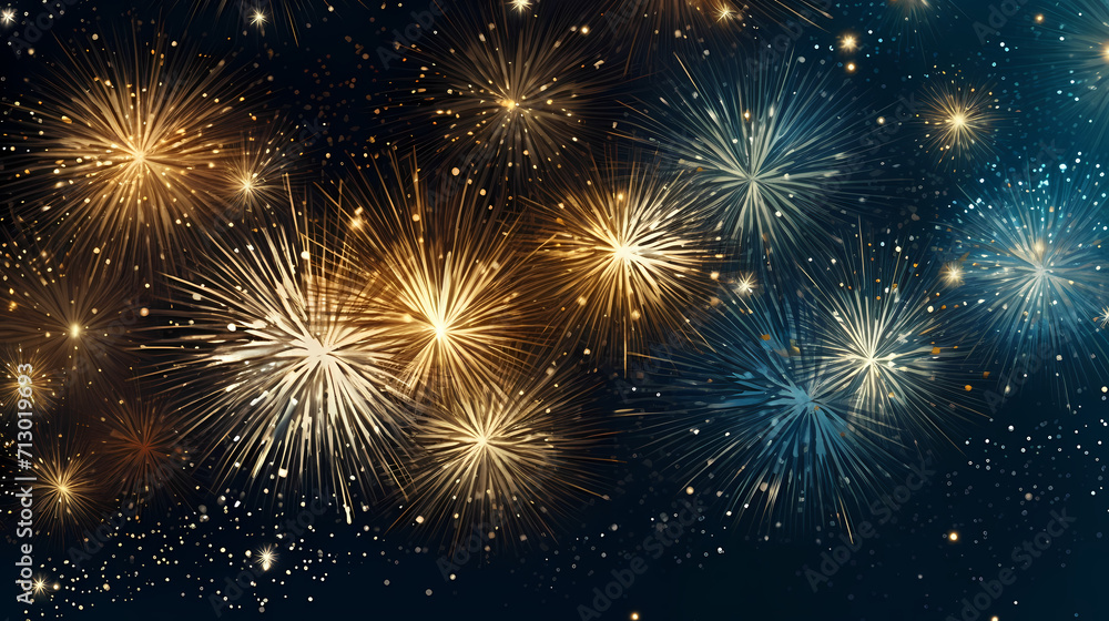 Happy New Year, burning fireworks with bokeh light background Happy New Year, burning fireworks with bokeh light background