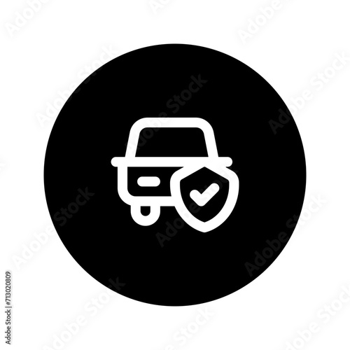 car insurance line circular icon