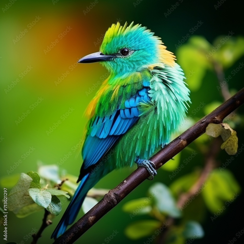 Nice blue and green bird image Generative AI Nice blue and green bird image Generative AI