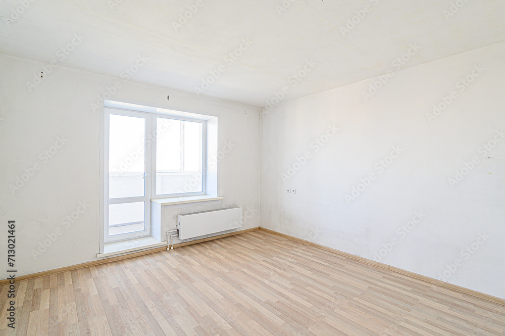 Fototapeta premium standard room interior apartment. view kind of decor home decoration in hostel house for sale. empty room renovated