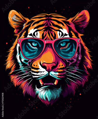 Tiger With Sunglasses Generative AI 