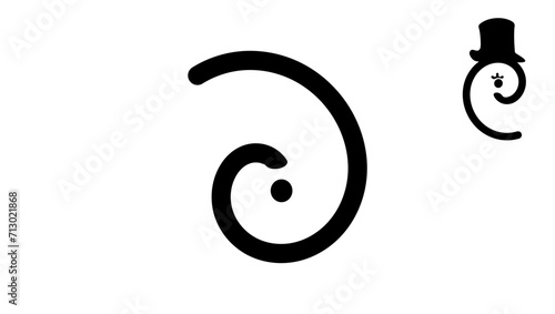 Sarcasm symbol, black isolated silhouette photo