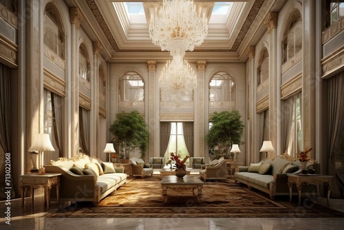 Elegant opulence in a living or hotel space. Generative AI © Aisha