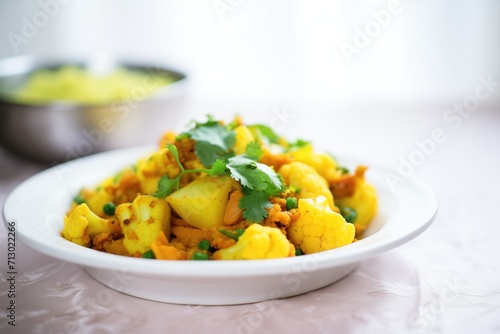 partially blended aloo gobi for a curry