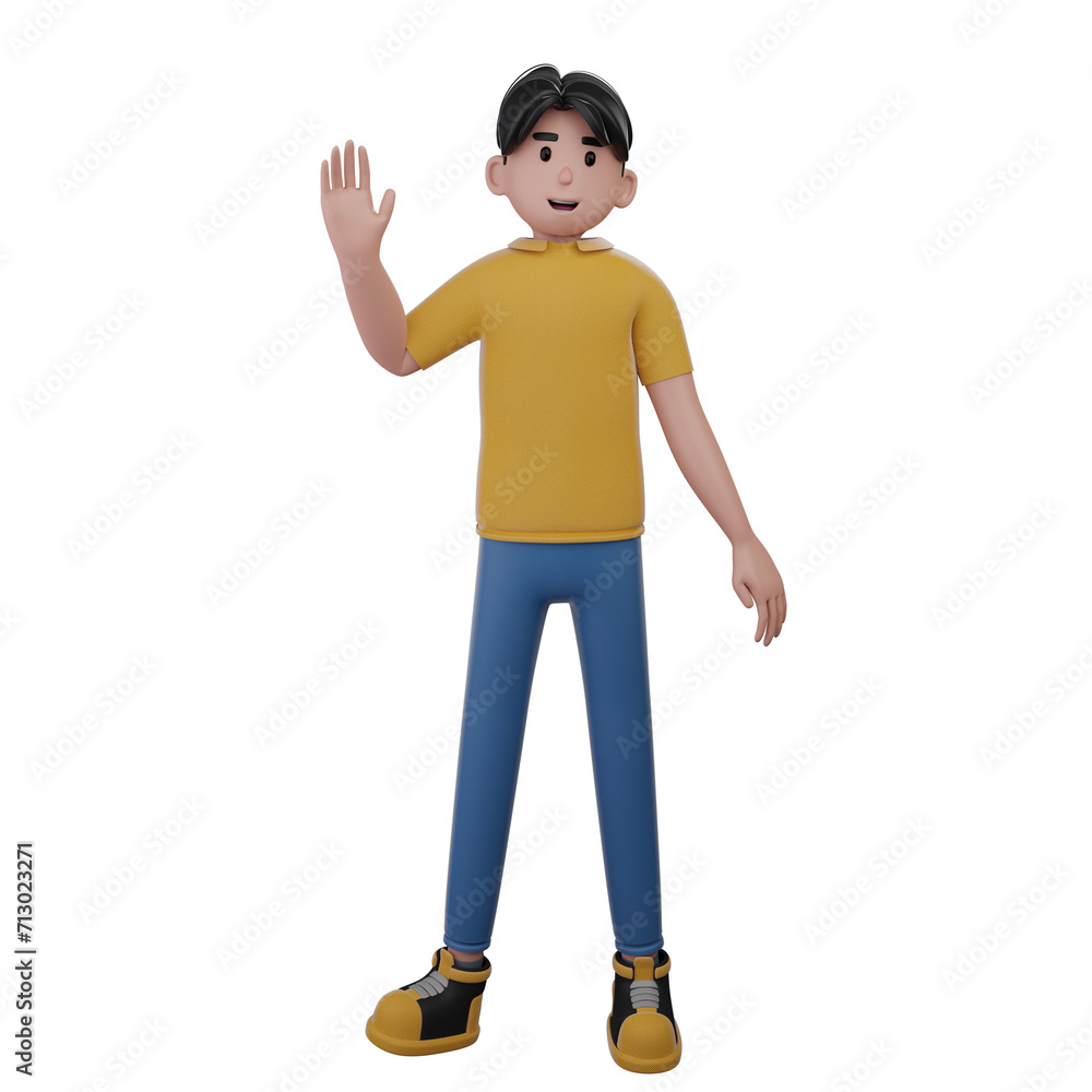 3D character cute young man Illustration 3D character cute young man Illustration