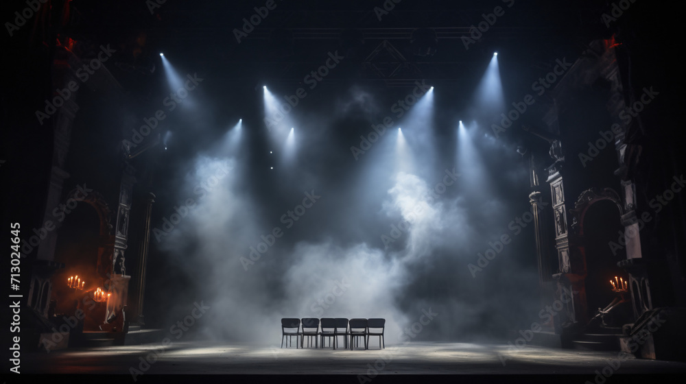Stage with a spotlight