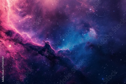Nebula stardust wallpaper  blue  purple and magenta galaxy. Generative AI