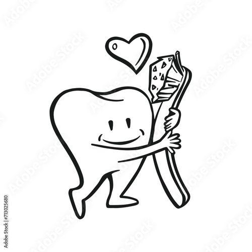 love tooth and toothbrush oral hygiene