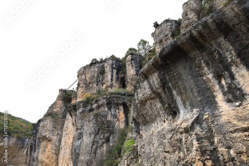 Limestone walls of The Strait of Priego in Cuenca photo