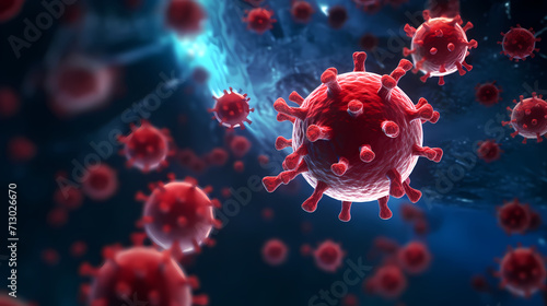 Virus cells abstract science concept, medical research background