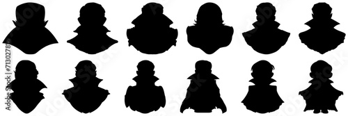 Vampire silhouettes set, large pack of vector silhouette design, isolated white background