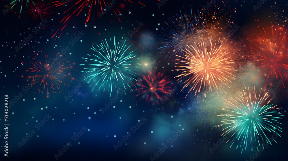 Abstract firework background with free space for texture