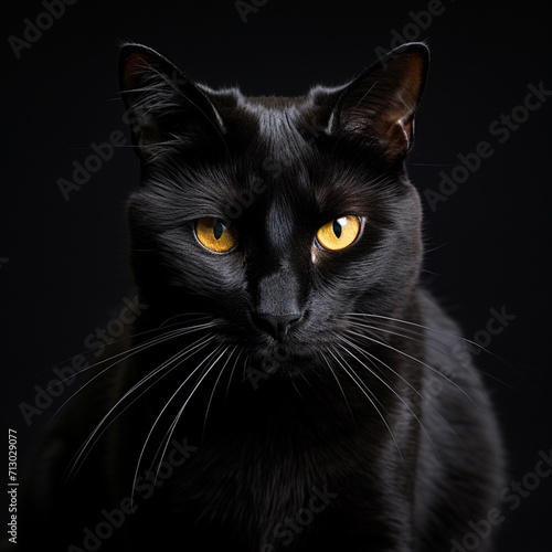 Nice predatory black cats images Generative AI