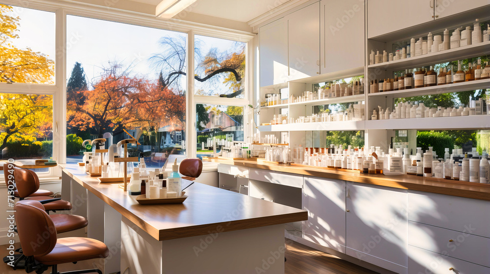 Obraz premium Modern Kitchen with Stylish Design, Contemporary Appliances, and Inviting Atmosphere