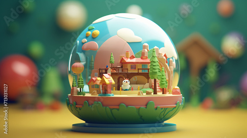 3D cute toy Globe