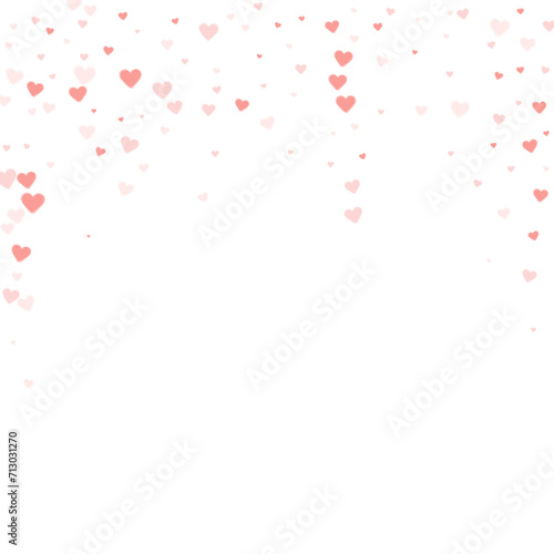 Red hearts scattered on white background.