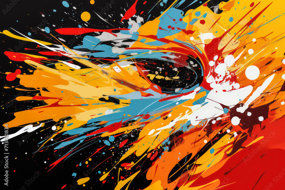 Water splashes abstract art yellow black red
Water splashes abstract art yellow black red