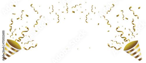 happy birthday background. confetti isolated on transparent background. Bright festive tinsel