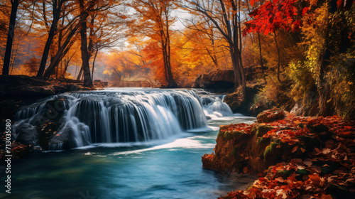Amazing in nature beautiful waterfall