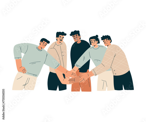 Man Character Giving High Five Hand Gesture with Joy Vector Illustration