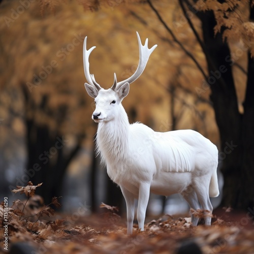 Nice white deer animal images Generative AI