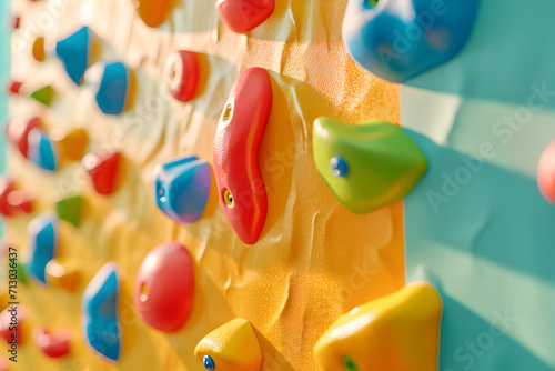 Colorful Artificial Climbing Wall for Adventure and Recreation