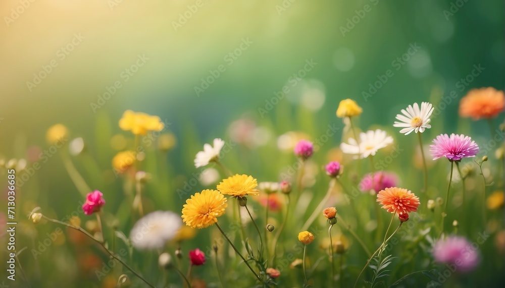 Meadow flower decoration with soft focus light and bokeh background Meadow flower decoration with soft focus light and bokeh background