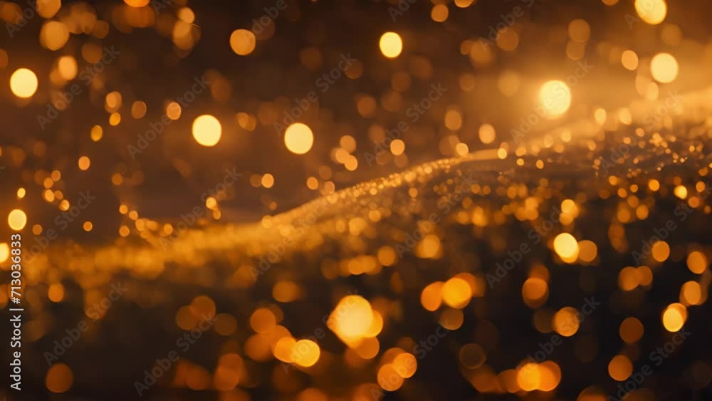 golden particles bokeh abstract background with shining gold Floating ...