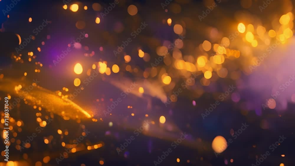 golden particles bokeh abstract background with shining gold Floating ...
