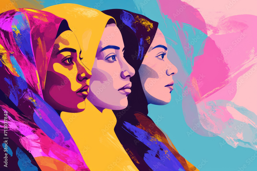 Obraz premium international women's day. Women's history month celebration background .generative ai