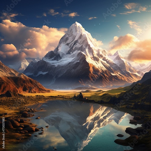 Nice world highest mountain image Generative AI