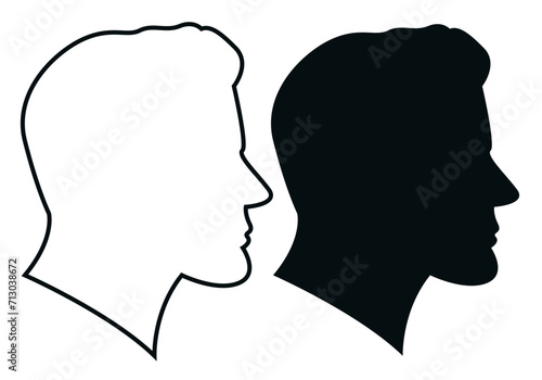 Icono de rostro de un hombre en perfil. 