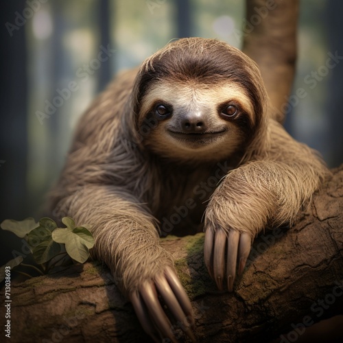 Only world sloth animal images Generative AI