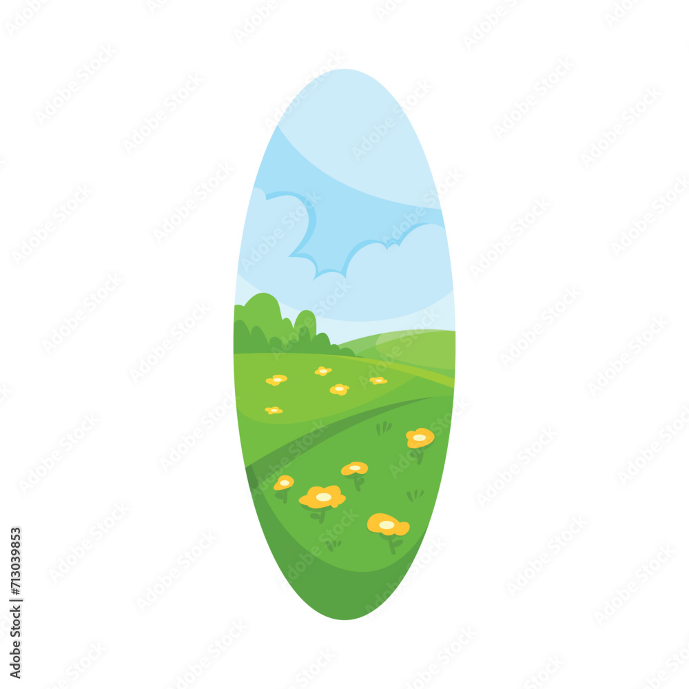 Green Farm Field and Pasture Scene Vector Illustration Green Farm Field and Pasture Scene Vector Illustration