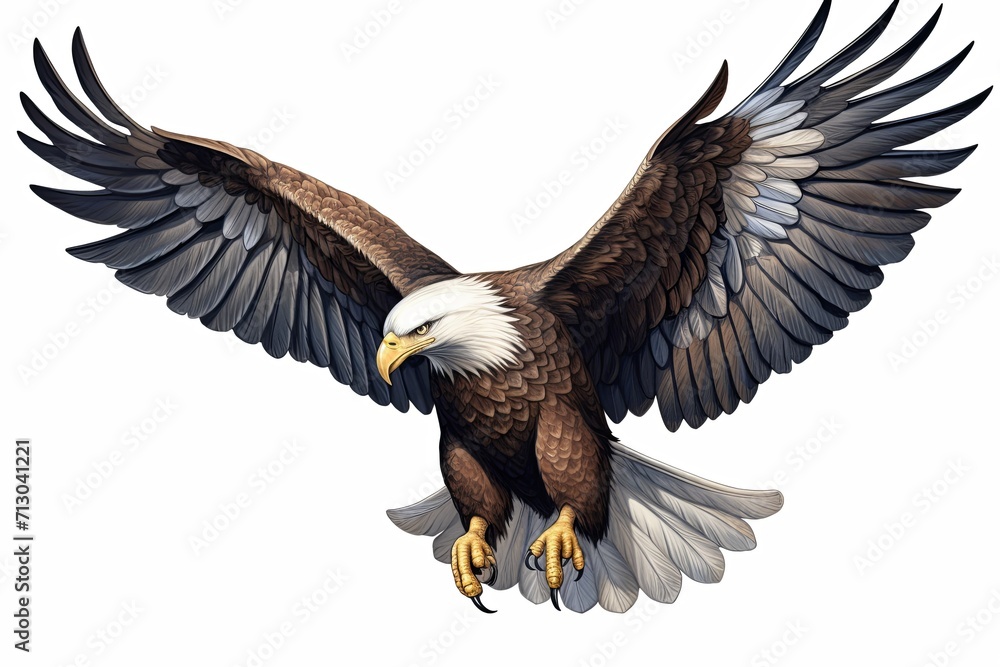 Obraz premium Majestic Eagle Soaring Through the Sky With Wings Outstretched