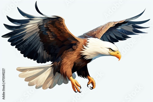 Majestic Eagle Soaring Through the Sky With Wings Outstretched