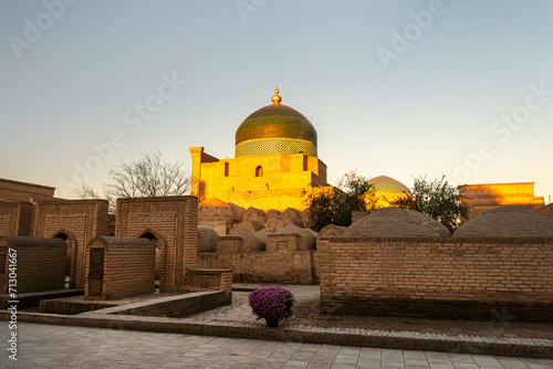 Graves near Pakhlavan Makhmoud Mausoleum, Itchan Kala ancient town, oriental architecture, cultural heritage, Khorezm Region photo