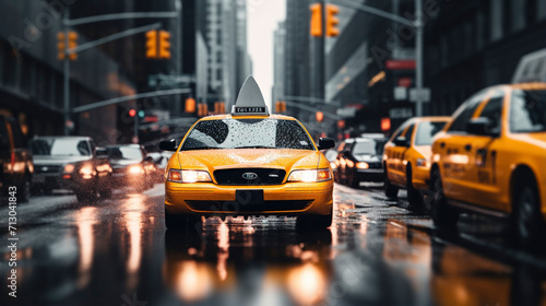 Yellow Cab Ballet: Taxis in the Rhythm of the City, Generative AI © Adolfo Perez Design