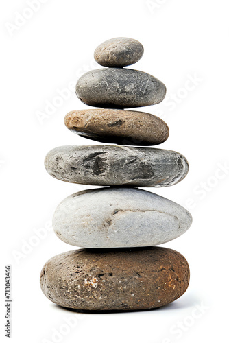 vertical stack of rock on white background, AI generated
