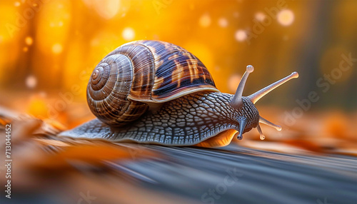 Super fast turbo snail. Successful fast moving snail. Amazing power concept and business skill services success or competitive advantage as a powerful rocket fast snail winning  overcoming challenges  © annebel146