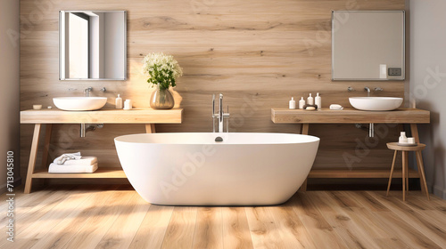 Minimalist Bathtub with Modern Design  Clean Lines  and Luxury Aesthetics