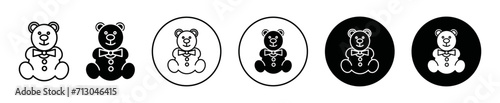 soft toy flat line icon set. soft toy Thin line illustration vector
