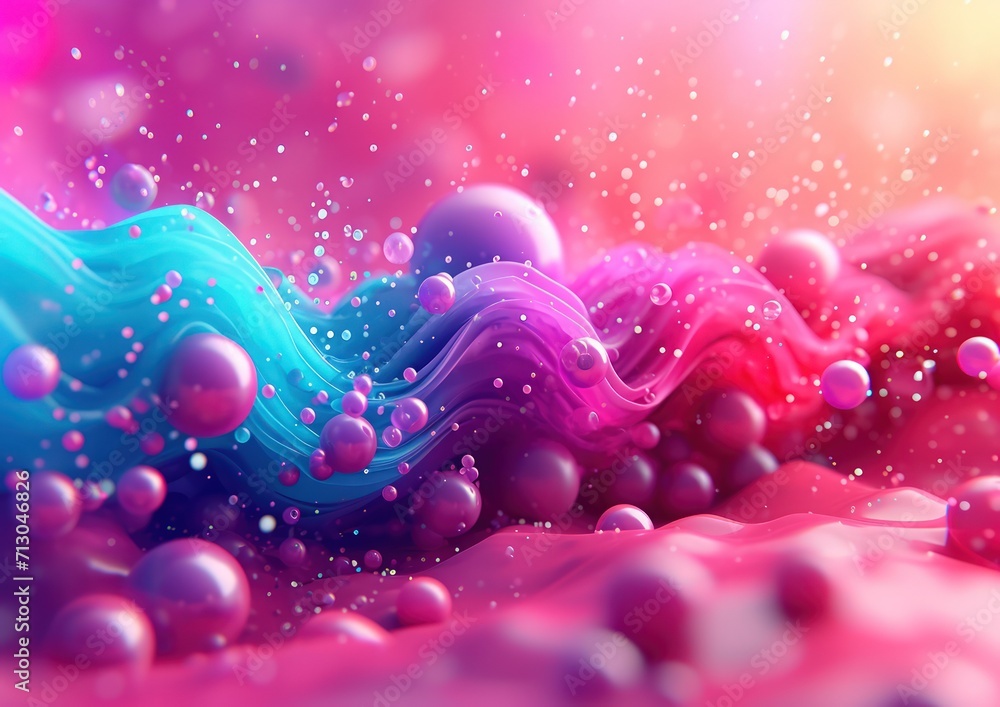 Abstract background with bright balls. Music pop concept. Liquid waves. Illustration for screensavers, presentations, wallpapers. Abstract background with bright balls. Music pop concept. Liquid waves. Illustration for screensavers, presentations, wallpapers.
