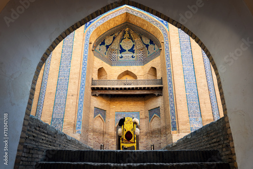 Throne hall. Itchan Kala Khiva Ichon Qala UNESCO world heritage, Khiva, Uzbekistan. photo