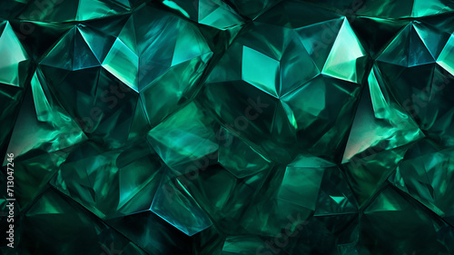 Abstract background of green crystals. 3d rendering, 3d illustration.