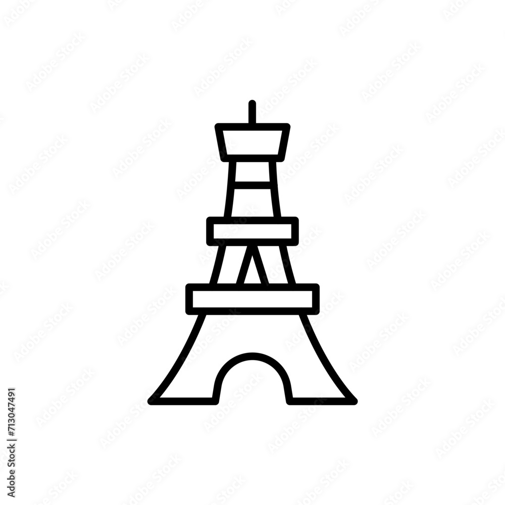Eiffel tower outline icons, minimalist vector illustration ,simple transparent graphic element .Isolated on white background Eiffel tower outline icons, minimalist vector illustration ,simple transparent graphic element .Isolated on white background